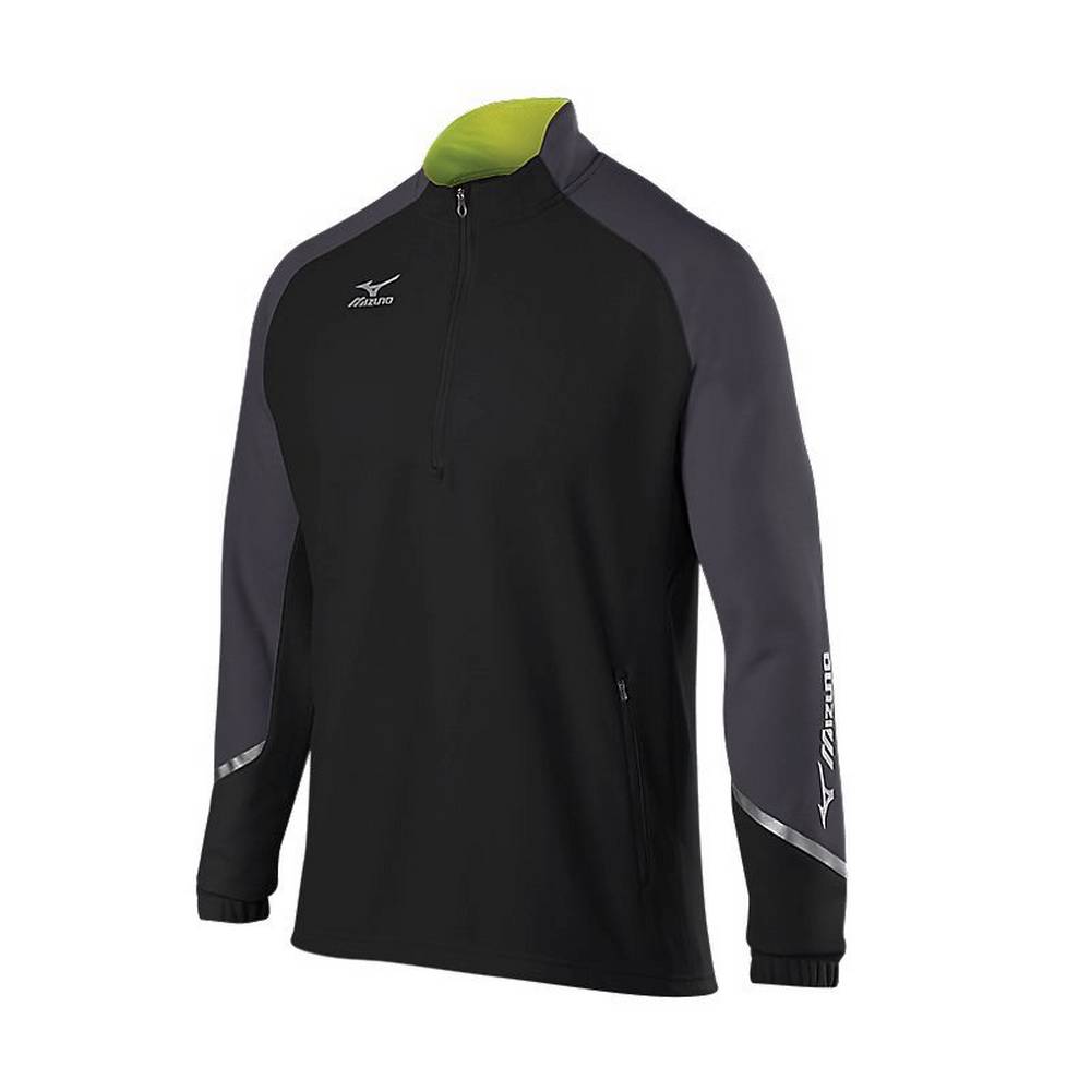 Maglione Mizuno Elite 1/2 Cerniera Uomo - Nere/Grigie - 65984-ARLY